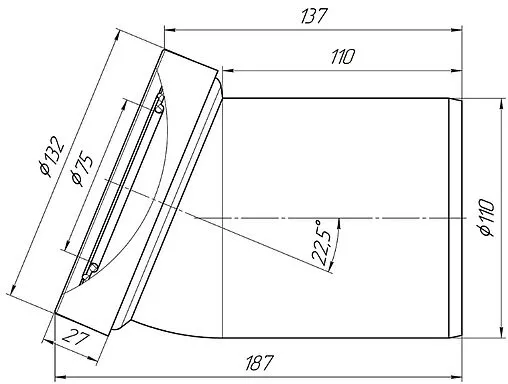Патрубок для унитаза Ани Пласт 22.5° W2220