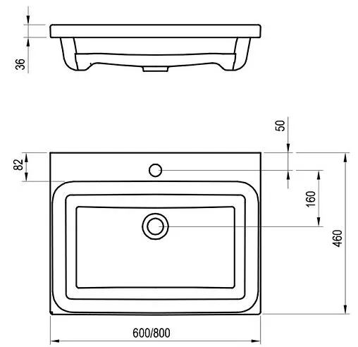 Раковина Ravak Comfort 80 белый XJX01280001