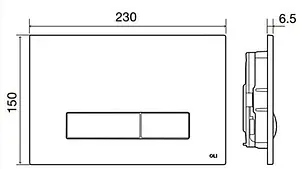 Клавиша смыва для унитаза OLI Glam 139187 черный матовый Клавиша смыва для унитаза OLI Glam 139187 черный матовый, 2