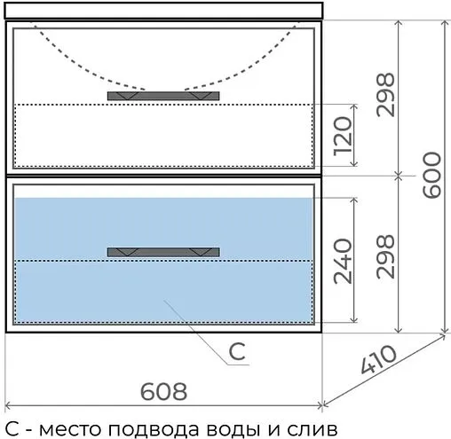 Тумба-умывальник подвесная Uperwood Foster 60 чёрный матовый 291020534