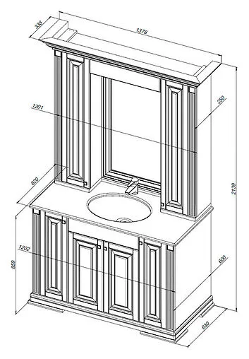 Шкаф-зеркало Aquanet Кастильо 120 белый 183169