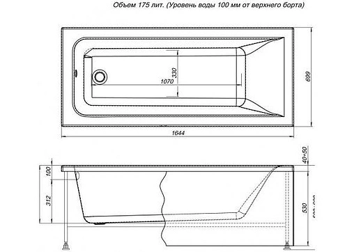 Панель для ванны фронтальная Aquanet Bright 165 белый 00229219