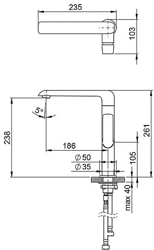 Смеситель для раковины Ravak Flat хром X070125