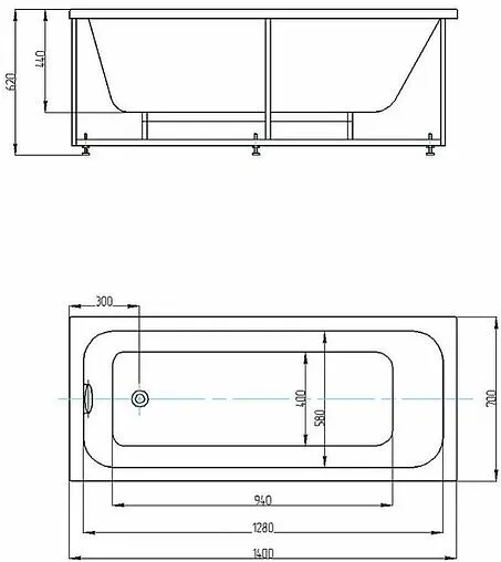 Ванна акриловая Aquatek Мия 140x70 MIY140-0000001