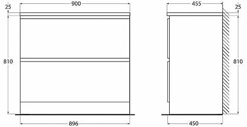 Тумба-умывальник подвесная BelBagno ALBANO 90 Pino Scania ALBANO-900-2C-PIA-PS+BB900/455-LV-MR-ALR