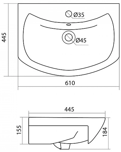 Раковина Santek Балтика 60 белый 1WH110246