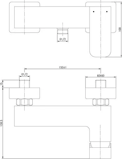 Смеситель для душа Aquanet Cubic хром SD90447