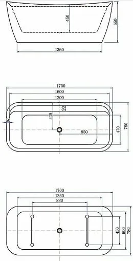 Ванна акриловая отдельностоящая Allen Brau Infinity 2 170x78 белый/панель олива 2.21002.20/CGM