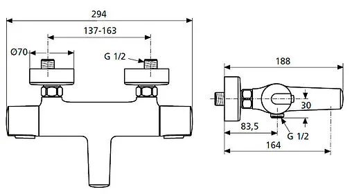 Термостат для ванны Ideal Standard Ceratherm 100 new хром A4623AA