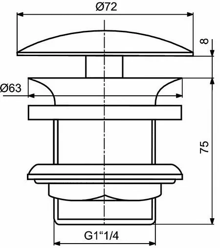 Выпуск без перекрытия для раковины без перелива Ideal Standard чёрный шелк J3291XG