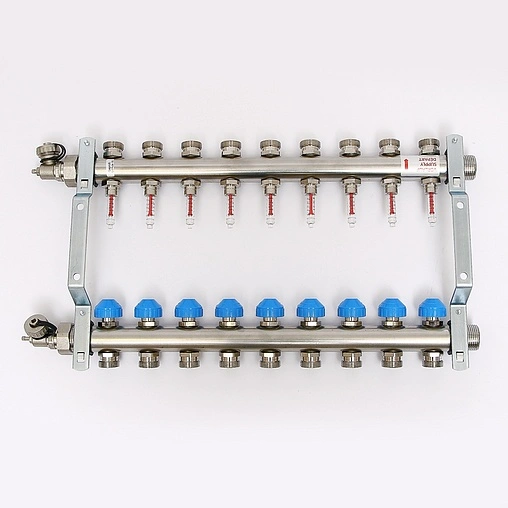 Группа коллекторная с расходомерами 9 отводов 1&quot;н/н x ¾&quot;ек Uni-fitt 455W4309