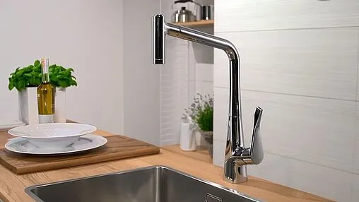 Смеситель для кухни с выдвижным изливом Hansgrohe Metris M71 320 2jet хром 14820000