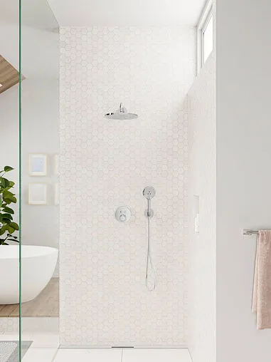 Душевая система с термостатом для душа Hansgrohe Raindance S 240 1jet PowderRain с ShowerSelect S хром 27951000