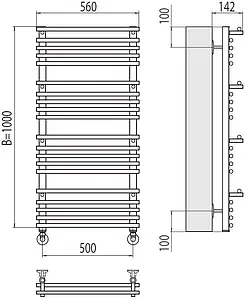 Полотенцесушитель водяной лесенка Terminus Вента люкс П20 500х1000 полированная сталь 4670078529527 Полотенцесушитель водяной лесенка Terminus Вента люкс П20 500х1000 полированная сталь 4670078529527, 2