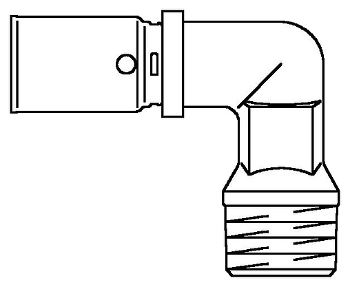 Уголок пресс переходной 26мм x 1&quot;н Oventrop Cofit P 1512357