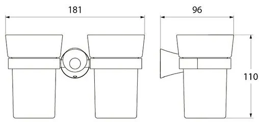 Стакан двойной IDDIS Vico хром VICSBC2i45