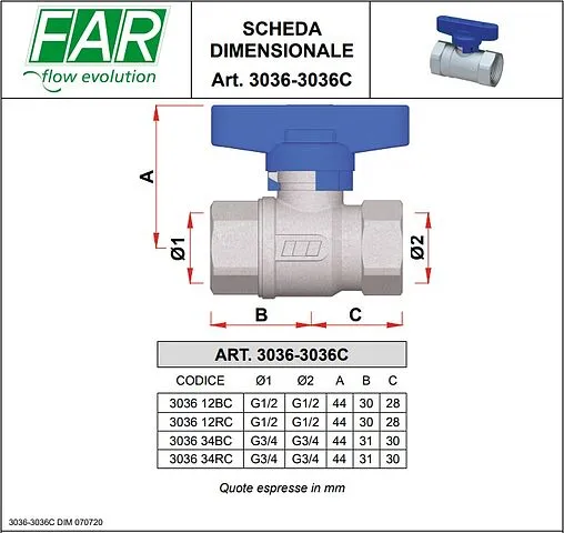 Кран шаровый ½&quot;в x ½&quot;в красный Far FS 3036 12RC