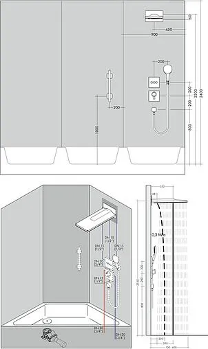 Лейка верхнего душа Hansgrohe Rainmaker Select 580 3jet EcoSmart белое стекло/хром 24011400