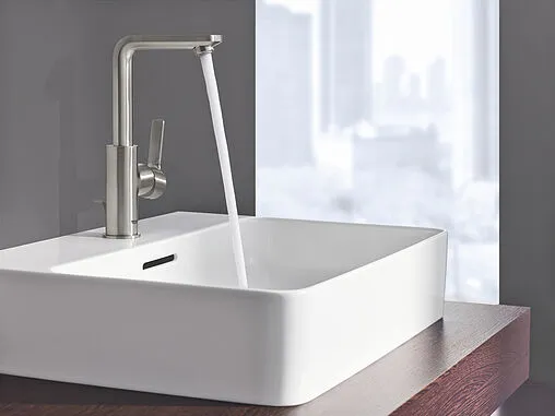 Смеситель для раковины Grohe Lineare полированная сталь 23296DC1