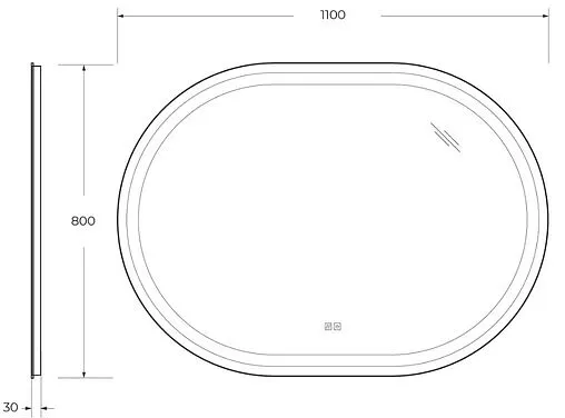 Зеркало с подсветкой Cezares Giubileo 110x80 с подогревом CZR-SPC-GIUBILEO-1100-800-TCH-WARM