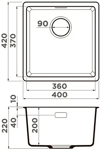 Мойка кухонная Omoikiri Kata 40-U-BE ваниль 4993394