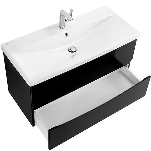 Тумба-умывальник подвесная BelBagno MARINO-CER 80 Nero Lucido MARINO-CER-800-2C-SO-NL-P+BB-0322-80-LVB