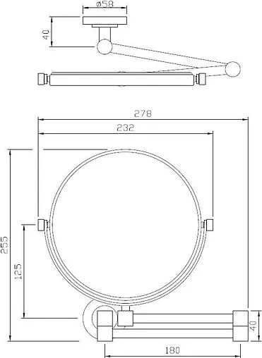 Косметическое зеркало Jaquar Continental хром ACN-CHR-1193N