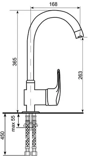 Смеситель для кухни Ulgran антрацит U-006-343