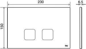 Клавиша смыва для унитаза OLI Plan 070829 черный матовый Клавиша смыва для унитаза OLI Plan 070829 черный матовый, 2