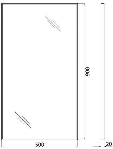 Зеркало BelBagno 50x90 сатин SPC-AL-500-900