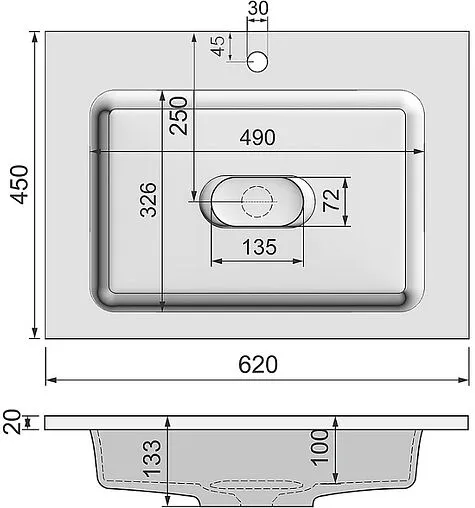 Раковина Jorno Modul 65 белый Mol.08.65/W