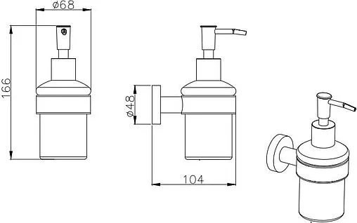 Дозатор для жидкого мыла Aquatek Вега хром/белый AQ4005CR