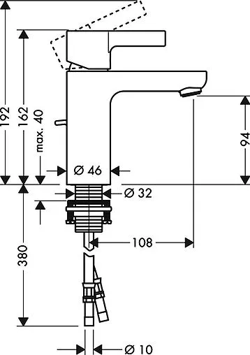 Смеситель для раковины Hansgrohe Metris S 100 хром 31060000