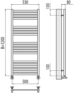 Полотенцесушитель водяной лесенка Terminus Тоскана П19 500х1200 полированная сталь 4670078530882 Полотенцесушитель водяной лесенка Terminus Тоскана П19 500х1200 полированная сталь 4670078530882, 2