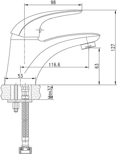 Смеситель для раковины Aquanet Cobra хром SD90363