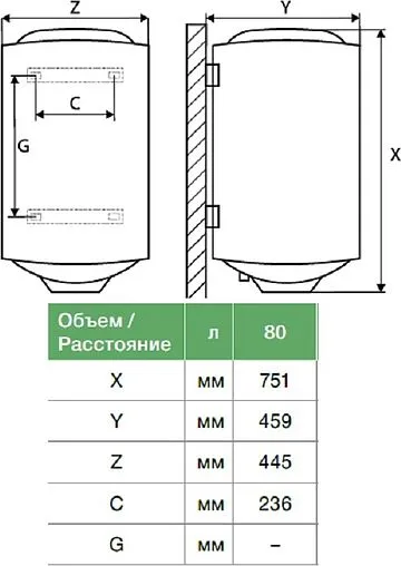 Водонагреватель накопительный электрический Thermex Thermo 80 V 111012