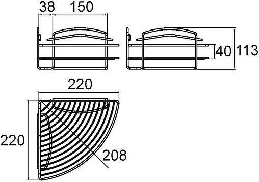 Полка Milardo Shelf хром 206WC00M44