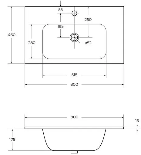 Раковина Cezares DUET 80 белый CZR-NAT-80-LVB