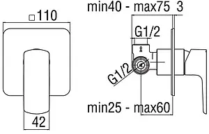 Смеситель для душа скрытого монтажа Nobili Acquaviva хром VV103108CR Смеситель для душа скрытого монтажа Nobili Acquaviva хром VV103108CR, 2