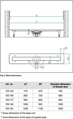 Лоток душевой Set 670мм h=95мм 0.55л/сек Viega Advantix 4983.10 с решеткой Visign ER10 753153