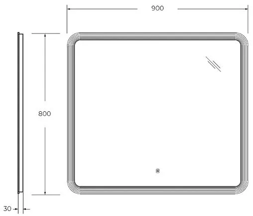 Зеркало с подсветкой Cezares Duet 90x80 CZR-SPC-DUET-900-800-LED-TCH