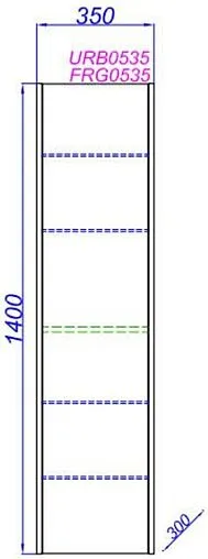 Шкаф-пенал подвесной Aqwella Urban 35 дуб давос URB0535DD