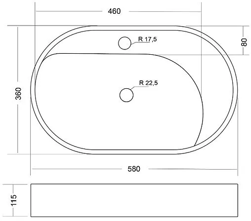 Раковина Uperwood UPD Luna 60 белый 2911020344