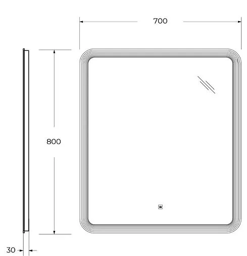 Зеркало с подсветкой Cezares Duet 70x80 CZR-SPC-DUET-700-800-LED-TCH