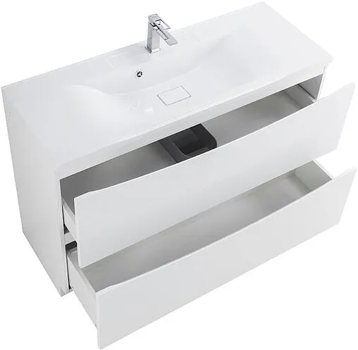 Тумба-умывальник подвесная BelBagno MARINO 100 Bianco Lucido MARINO-1000-2C-PIA-BL-P+BB1000/445-LV-MR-PR