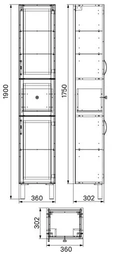 Шкаф-пенал напольный IDDIS Oxford белый OXF36W0i97