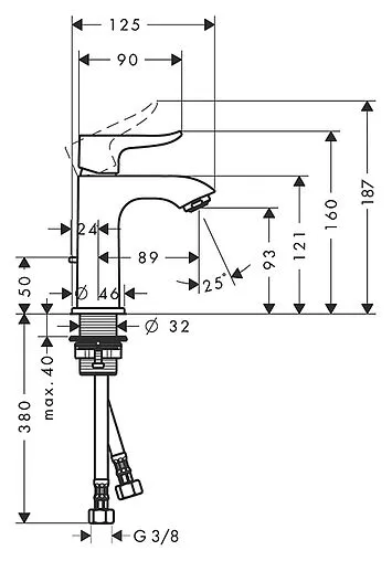 Смеситель для раковины Hansgrohe Metris 100 хром 31088000