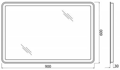 Зеркало с подсветкой BelBagno MARINO 90x60 механическая кнопка SPC-MAR-900-600-LED-BTN