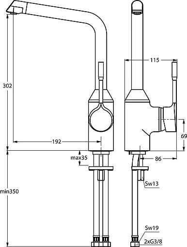 Смеситель для кухни Ideal Standard Retta хром B8985AA