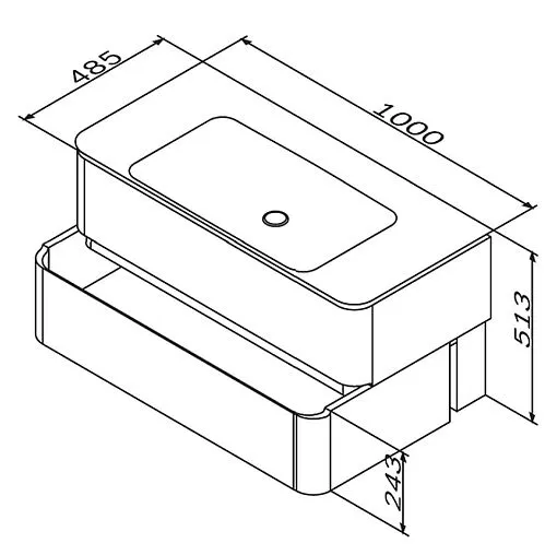 Тумба-умывальник подвесная Am.Pm Sensation 100 светло-голубой M30FHX1002BG+M30WPC0801WG